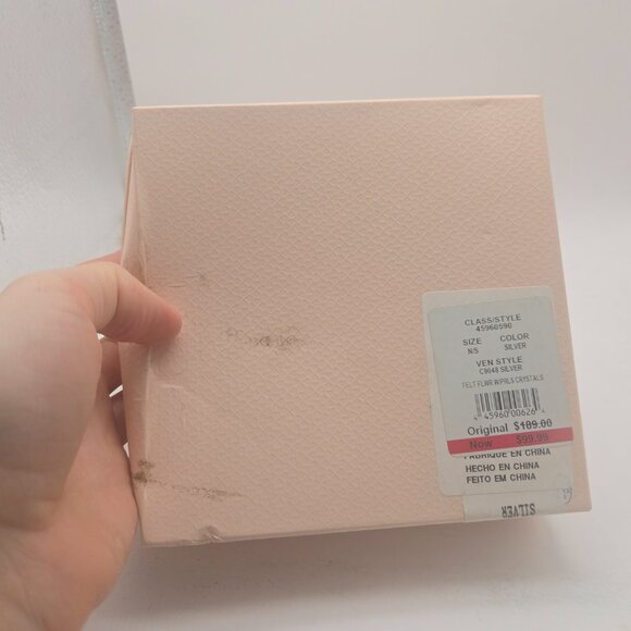 Davids Bridal Floral Headpiece with Pearls and Crystals Hair Clip Formal Prom - Picture 2 of 11